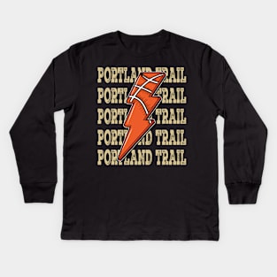 Funny Sports Portland Trail Proud Name Basketball Classic Kids Long Sleeve T-Shirt